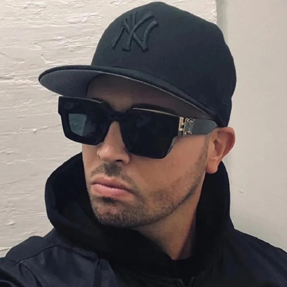 Luxury Brand Designer Square Sunglasses Men